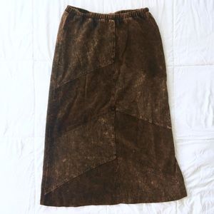 80s Vintage Acid Wash Patchwork Maxi Skirt